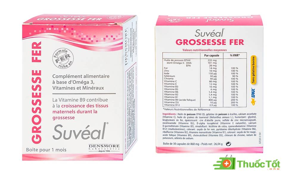 vitamim bàu bầu Suvéal Grossesse Fer 