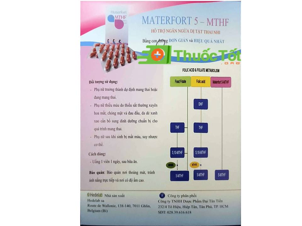 Materfort 5-MTHF sử dụng