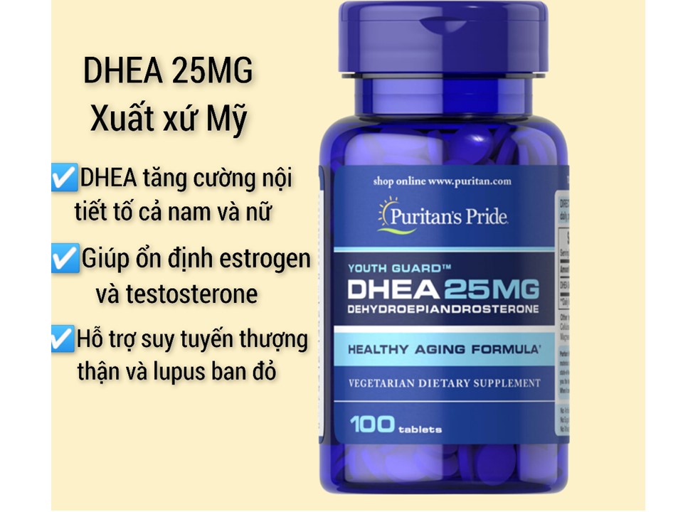 tác dụng DHEA Puritan's Pride 25mg 100 viên